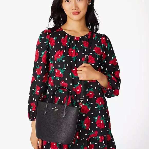 NWT Kate Spade NWT $329 Glitter Glimmer Satchel Black KE460 Handbag Purs… - Picture 3 of 9